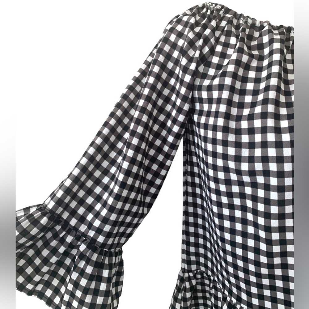 Sanctuary Gingham Off the Shoulder Blouse Size XS - Picture 5 of 7